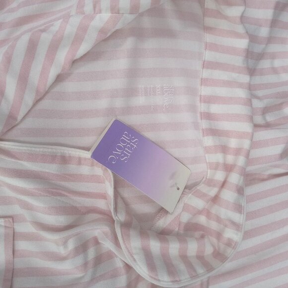 Stars Above Womens Pink Striped Pajamas Size XXL Button Front New Soft Knit Jers - Picture 8 of 10